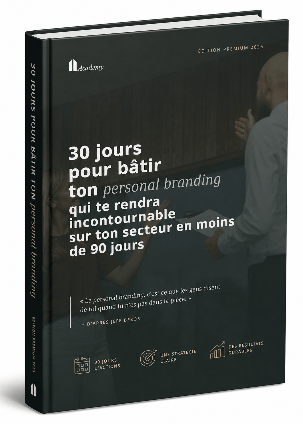 Couverture de l'e-book 30 jours pour bâtir ton personal branding immobilier, par Jesse Laving et Erwan Allin